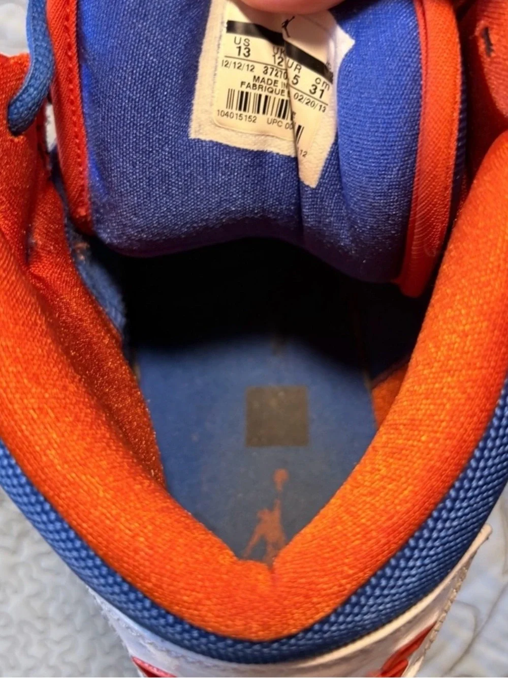 💥Nike Air Jordan 1 Flight 372704-408 Knicks Blue Orange Sz 13💛